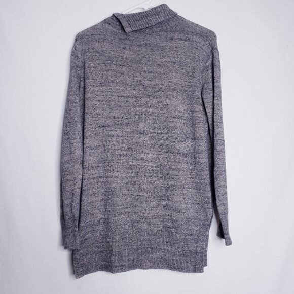 Gap Gray & Tan Mock Neck Button Collar Knit Tunic Sweater Women's Size XS - Picture 6 of 9